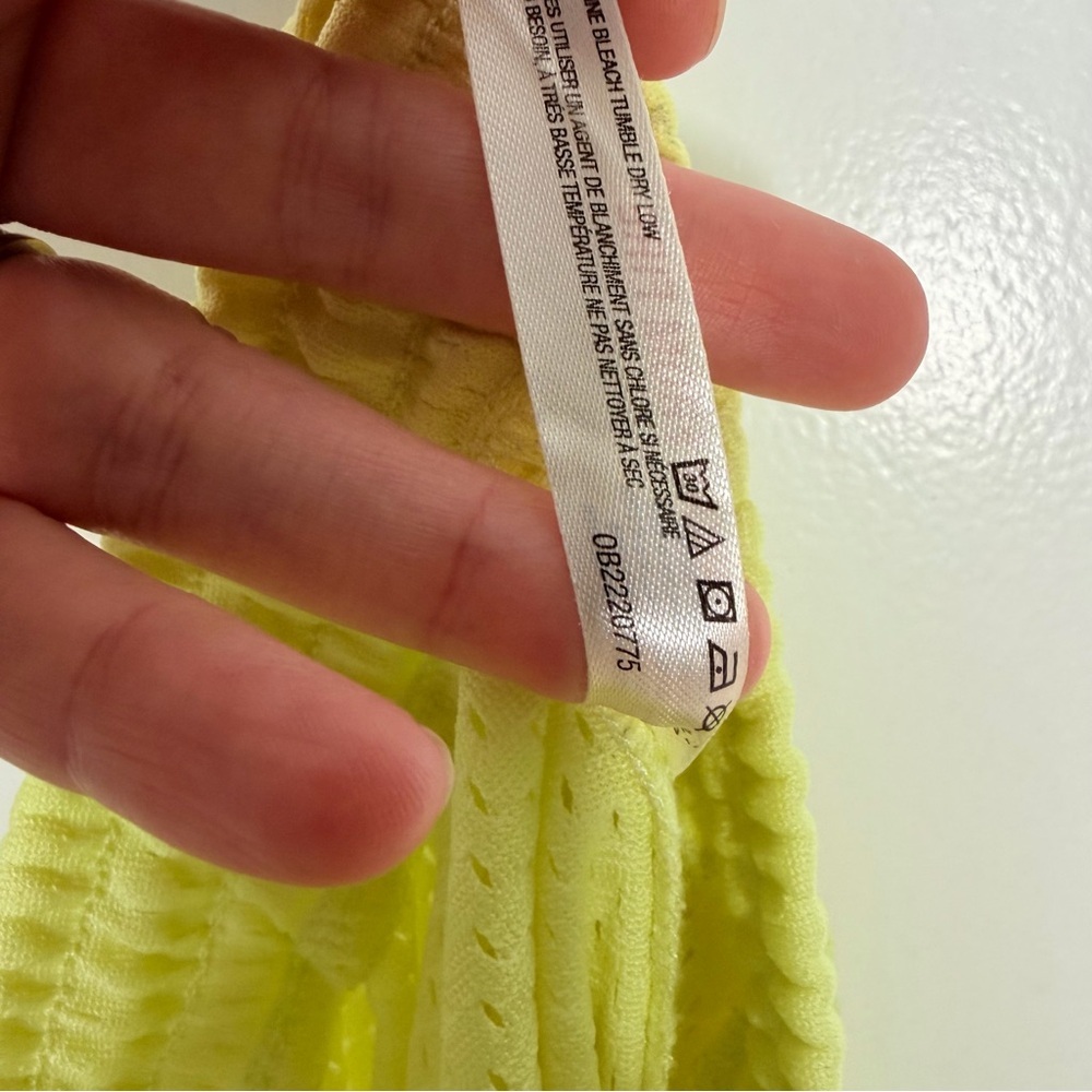 FP Movement by Free People Overtime Mesh Wide Leg Pants Sour Citrus Yellow Small - Picture 11 of 11